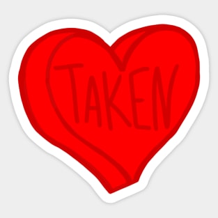 Taken Big Red Love Heart Sticker